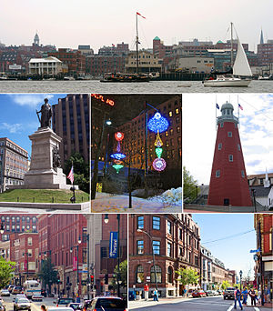 A collage of areas in Portland, Maine
