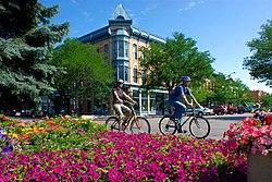 A couple of bikers in Fort Collins, Colorado